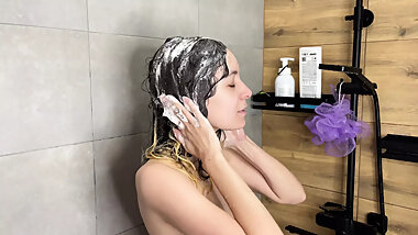 My Teen Submissive Stepsister Begs Me to Cut Her Long Hair and to Fuck Her Ass