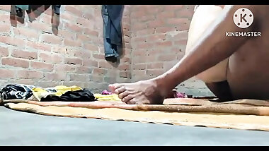 Village sister-in-law with husband in the chat room of the house