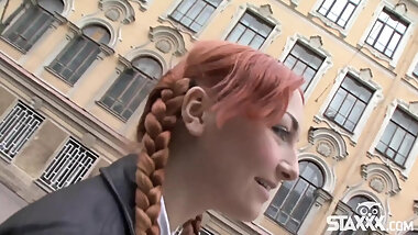 Teen slut fulfills her fantasy of getting fucked by an older man on the couch