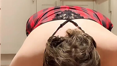 Slut used to clean floor humiliation
