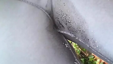 Piss slut outside humiliation peeing herself