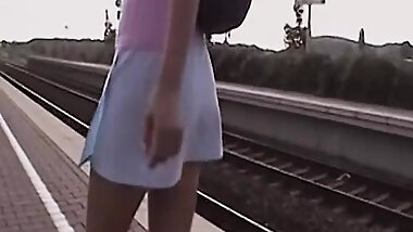 Sexy German babe sucks dick after hot weird insertions solo fun