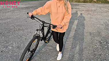 OMG Stepbrother put a remote-controlled sex toy in my thong before riding a bike in public!!