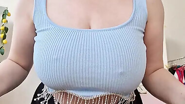 School Girl Teasing with Her Big Boobs!