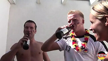 Curvy Blonde Babe From Germany Needs Two Cocks at the Same Time