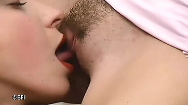 Hairy pussy is the best choice of this blonde to lick