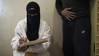 Shy boy is SHOCKED when muslim nurse touches his cock