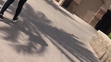 Young blonde in leggings