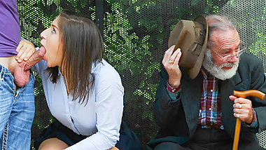 Cute Young Girl Fucks at Bus Stop