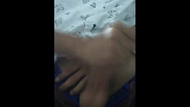 young man masturbates with rich cock